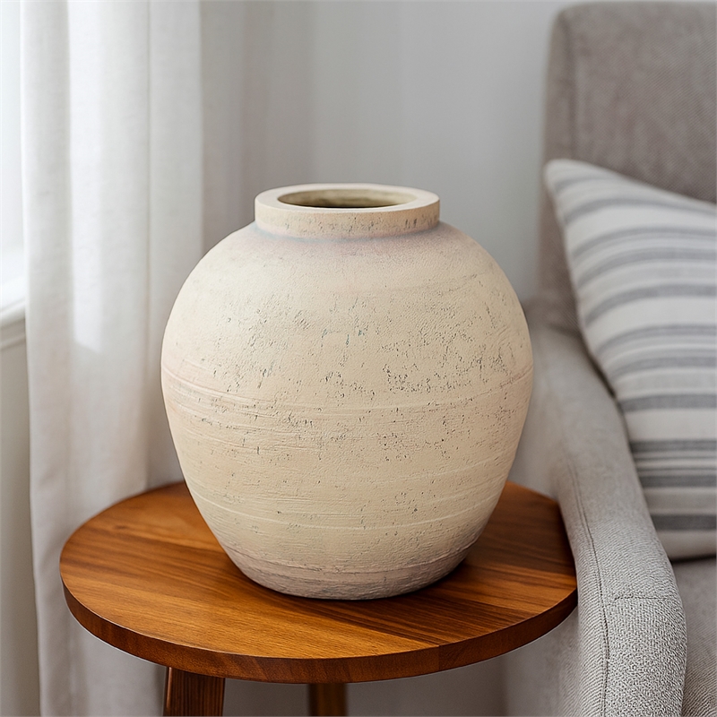 Benjara Kilu Decorative Vase- Rugged Texture- 14