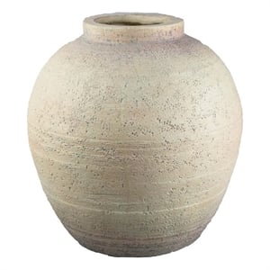 Benjara Kilu Decorative Vase- Rugged Texture- 14&quot Metallic Gray Resin