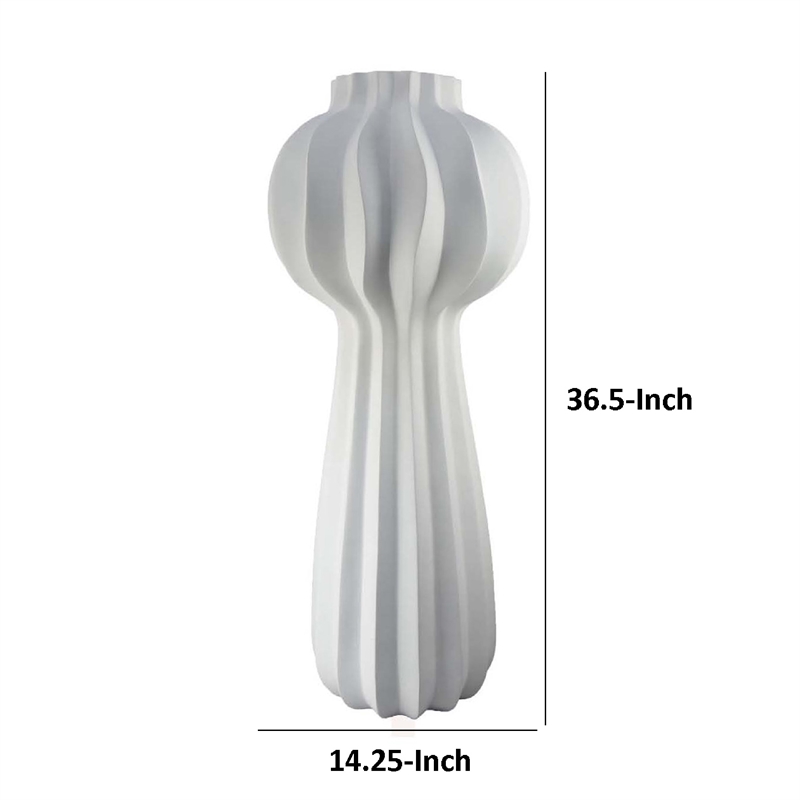 Benjara Samo Decorative Vase- Textured Body w Bulb Top- 37