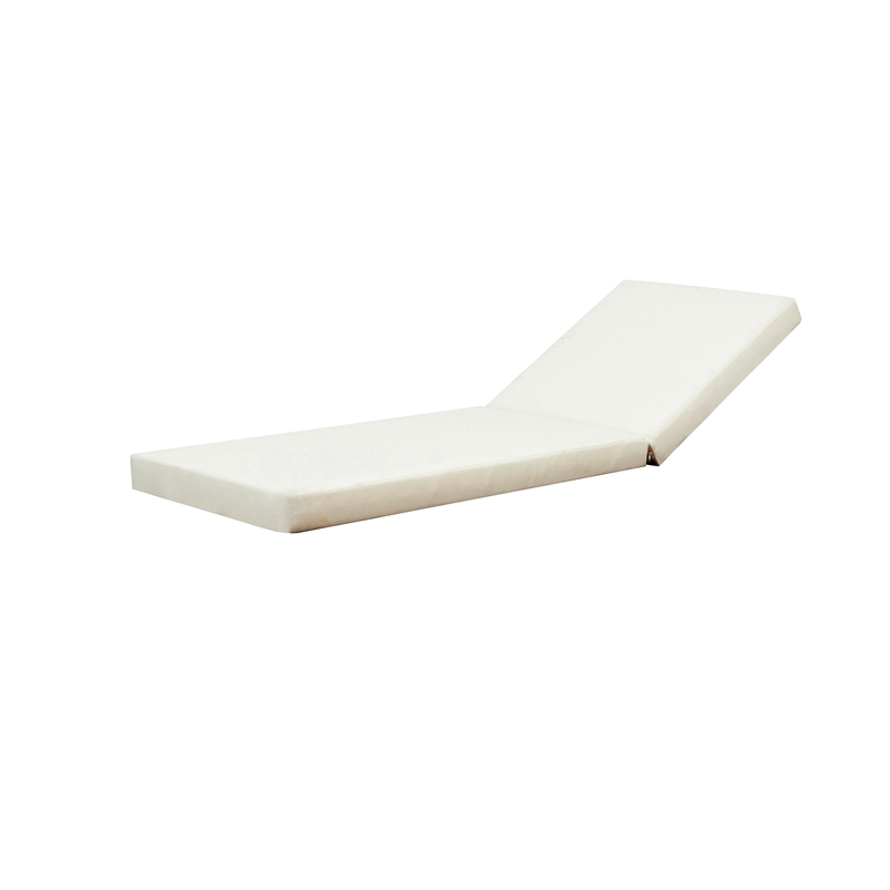 Benjara Chaise Lounger Cushion- 76 Inch- PU Foam- Cream Waterproof Fabric