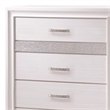 Benjara Wooden Drawer Chest with Hidden Jewelry Tray- White