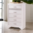 Benjara Wooden Drawer Chest with Hidden Jewelry Tray- White