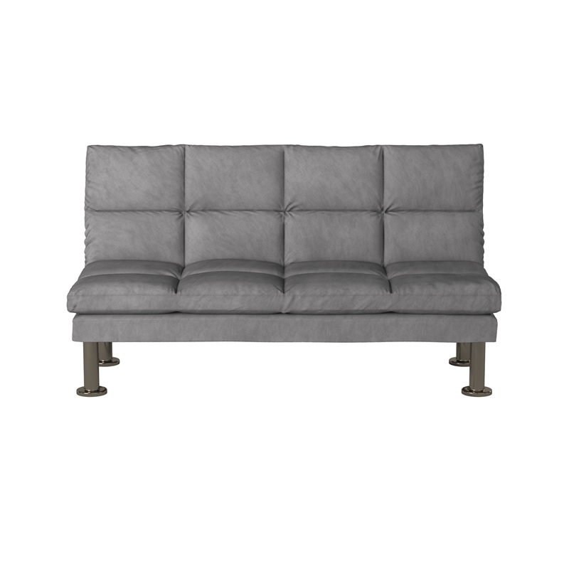 Benjara Saratoga Gray Futon Sofa With Contemporary Style
