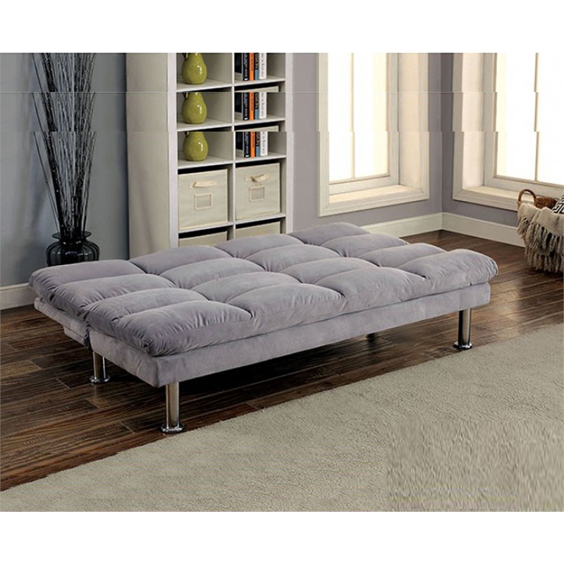 Benjara Saratoga Gray Futon Sofa With Contemporary Style