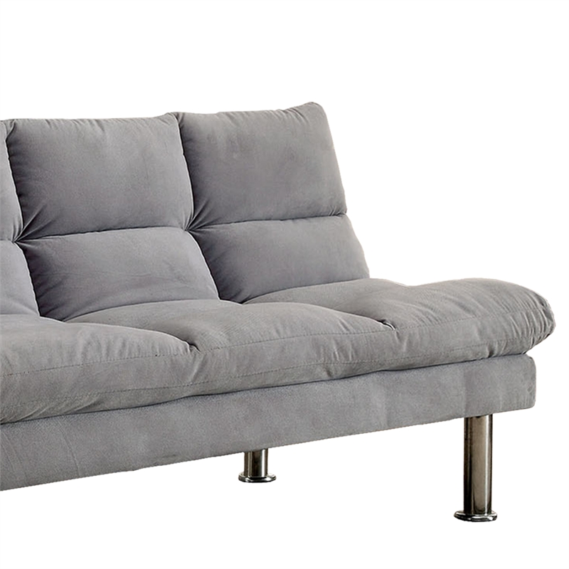 Benjara Saratoga Gray Futon Sofa With Contemporary Style