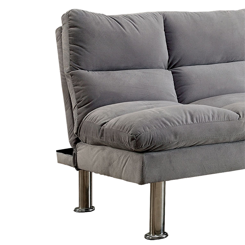 Benjara Saratoga Gray Futon Sofa With Contemporary Style