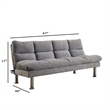 Benjara Saratoga Gray Futon Sofa With Contemporary Style