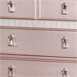 Benjara Five Drawers Contemporary Solid Wood Chest With Mirror Accent- Pink