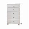 Benjara 5 Drawer Spacious Wooden Chest White