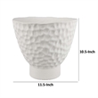 Benjara Decorative Bowl Shaped Planter- Hammered White Ceramic 12 Inch