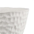 Benjara Decorative Bowl Shaped Planter- Hammered White Ceramic 12 Inch
