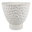 Benjara Decorative Bowl Shaped Planter- Hammered White Ceramic 12 Inch