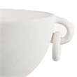 Benjara Decorative Bowl Planter- 2 Round Handles- Modern White Ceramic 14 Inch
