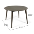 Benjara Ambre Patio Dining Table- Round Slatted Oak Brown Acacia Wood 47 Inch