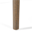 Benjara Ambre Patio Dining Table- Round Slatted Oak Brown Acacia Wood 47 Inch