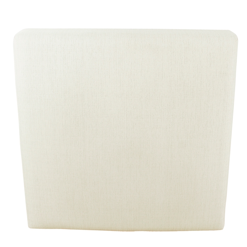 Benjara Dan Square Coffee Table Ottoman- Brown Wood- Cream Polyester 36 Inch