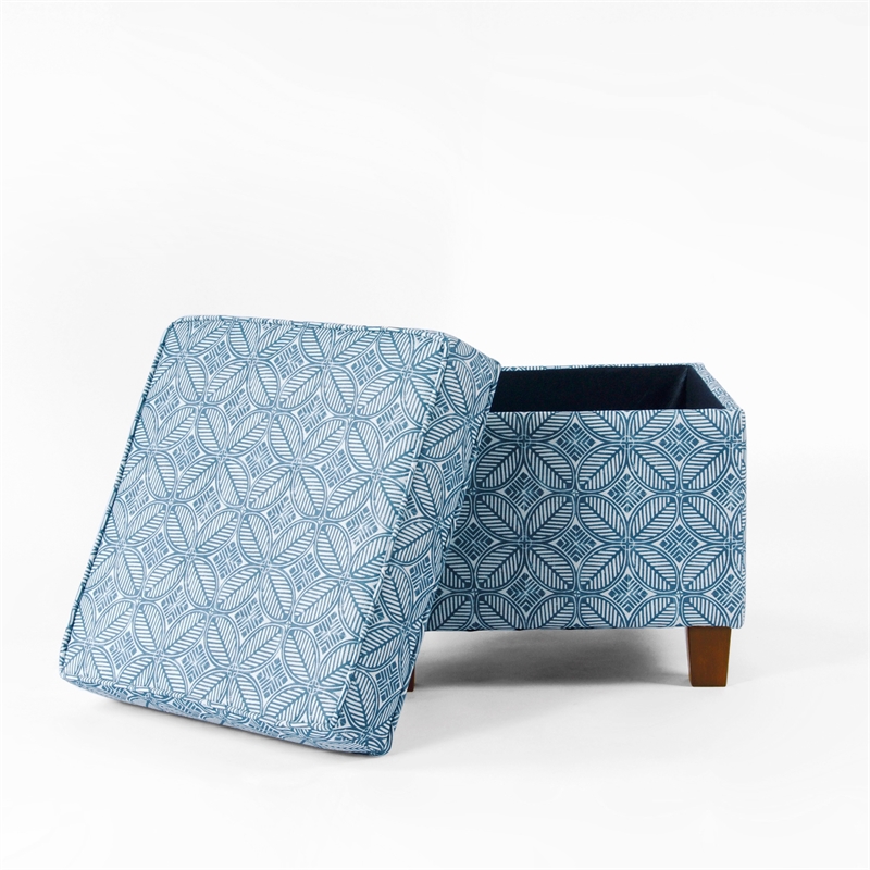 Benjara Pyp Square Storage Ottoman- 18