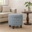 Benjara Loni Round Storage Ottoman- 19