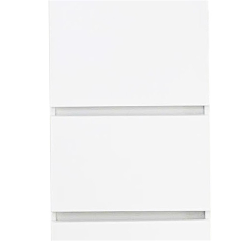 Benjara Ely Slim Closet Cabinet- 3 Drawers- 71 Inch- White Melamine and Wood