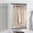 Benjara Vedz Wall Mounted Walk in Closet- 2 Hanging Rods- White Melamine