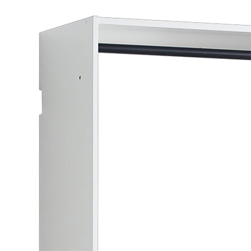 Benjara Vedz Wall Mounted Walk in Closet- 2 Hanging Rods- White Melamine