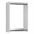 Benjara Vedz Wall Mounted Walk in Closet- 2 Hanging Rods- White Melamine
