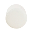 Benjara Sem Round Accent Ottoman- Cream White Chanel Stitched Boucle 18 Inch