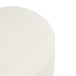 Benjara Sem Round Accent Ottoman- Cream White Chanel Stitched Boucle 18 Inch