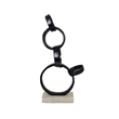 Benjara Lo Abstract Interlinked Ring Sculpture- Solid White Base- Black Metal