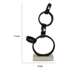 Benjara Lo Abstract Interlinked Ring Sculpture- Solid White Base- Black Metal