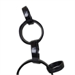Benjara Lo Abstract Interlinked Ring Sculpture- Solid White Base- Black Metal