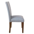 Benjara Jax Parsons Dining Chair Set of 2- Blue Geometric Print Polyester