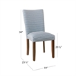 Benjara Jax Parsons Dining Chair Set of 2- Blue Geometric Print Polyester