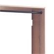 Benjara Vedz Wall Mounted Walk in Closet- 2 Hanging Rods- Oak Brown Melamine