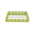 Benjara Aeny Accessory Tray with Mirror- 20 Inch- Bamboo Look Lime Green Resin