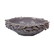 Benjara Kiana Decorative Bowl- Gray Ceramic- Flared Scales Rim Accent- 12 Inch