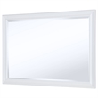 Benjara Heo Dresser Mirror- Landscape White Wood Frame- Beveled Glass- 36 Inch
