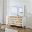 Benjara Heo Dresser Mirror- Landscape White Wood Frame- Beveled Glass- 36 Inch