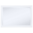 Benjara Heo Dresser Mirror- Landscape White Wood Frame- Beveled Glass- 36 Inch