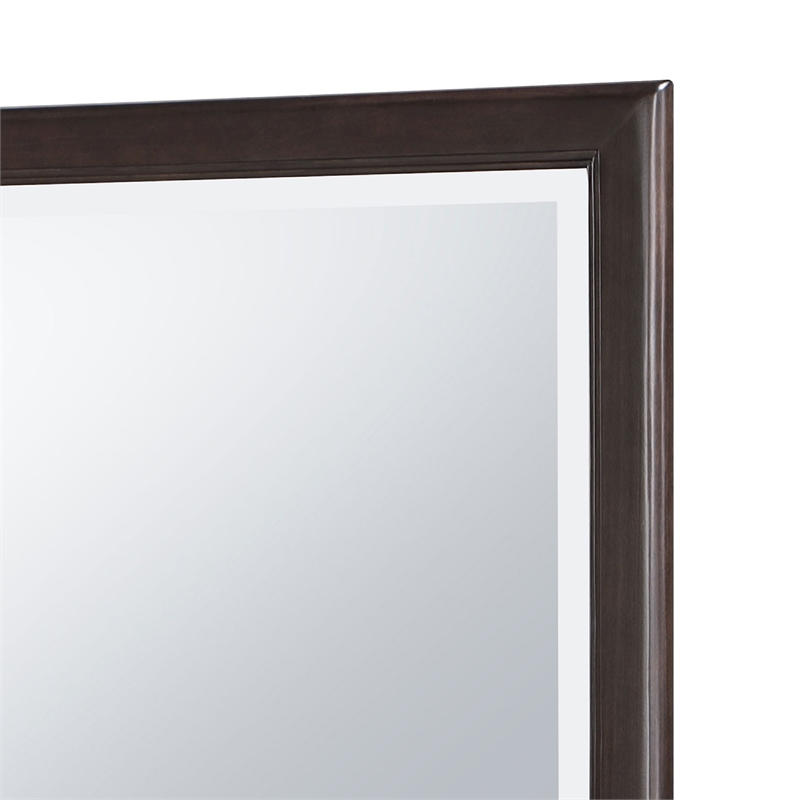 Benjara Amber Dresser Mirror- Brown Wood Frame- Beveled Mirror Glass- 38 Inch