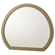 Benjara Heon Dresser Mirror- Natural Brown Wood- Subtle Rounded Shape- 38 Inch