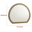 Benjara Heon Dresser Mirror- Natural Brown Wood- Subtle Rounded Shape- 38 Inch