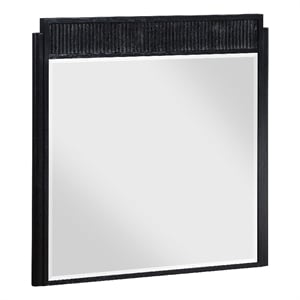 Benjara 36&quot Jack Dresser Mirror- Black Wood- Molded Frame