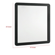 Benjara Cavy Dresser Mirror- Rounded Corners and Flat Glass/Black Melamine