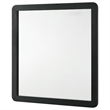 Benjara Cavy Dresser Mirror- Rounded Corners and Flat Glass/Black Melamine