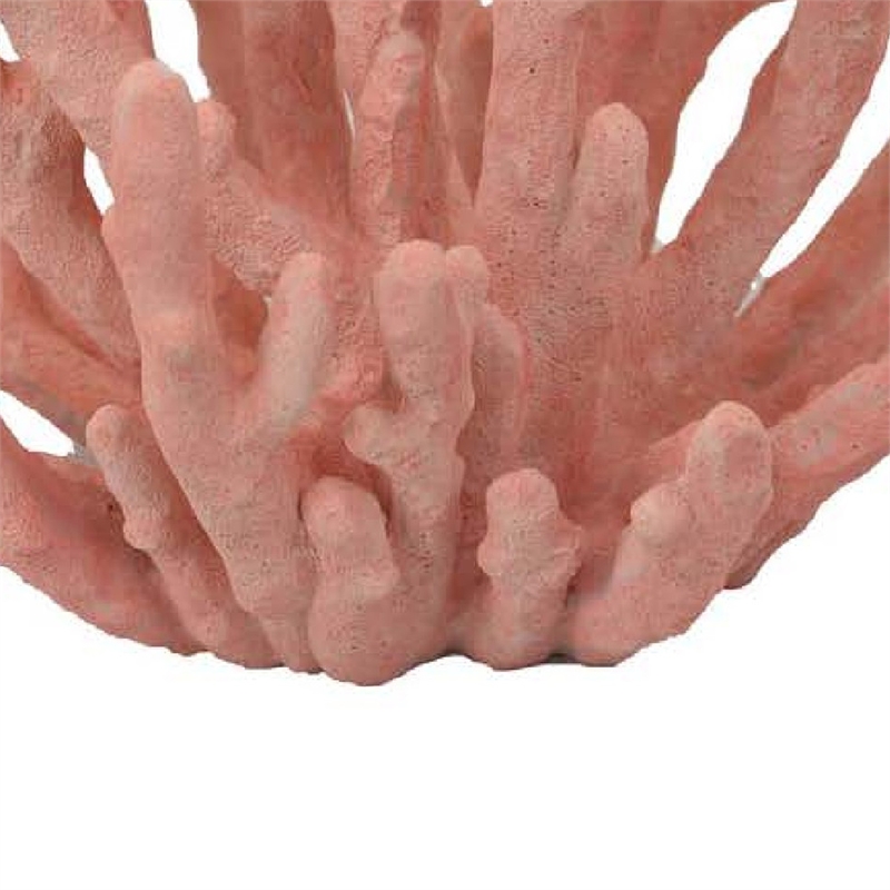 Benjara Lyla Coral Tabletop Decor- Branching Design Pink Resin- 13 Inch