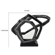 Benjara Abstract Decorative Tabletop Sculpture- Gray Resin Geometric- 17 Inch