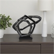 Benjara Abstract Decorative Tabletop Sculpture- Gray Resin Geometric- 17 Inch