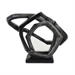 Benjara Abstract Decorative Tabletop Sculpture- Gray Resin Geometric- 17 Inch