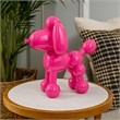 Benjara Balloon Dog Accent Decor- Bright Pink Resin- Intricate Details 12 Inch